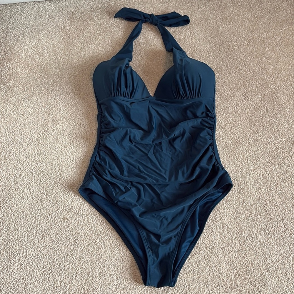 Cupshe Blue Halter Swimsuit Medium M